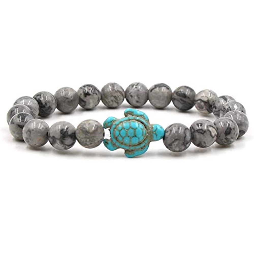 Sea Turtle Bracelet Turquoise Handmade Natural Stone Bracelet Summer Jewelry